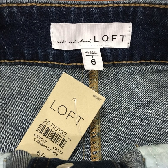 NWT LOFT Button Front Shift Denim Skirt Size 6P - Picture 9 of 10